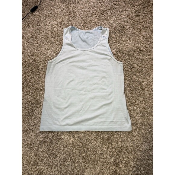 Lululemon Men Metal Vent Tech Tank Top Blue Stretch Your Head Score Without Goal - Picture 5 of 16